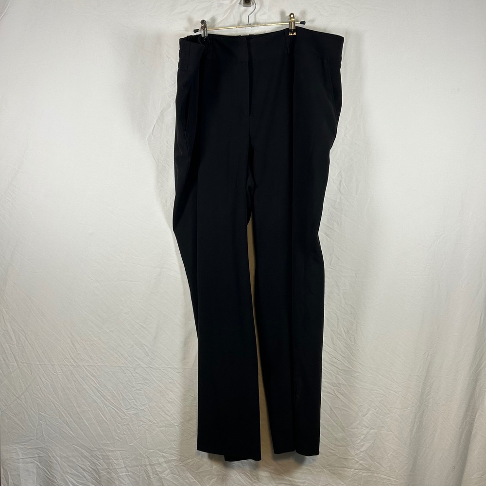 Larry Levine Stretch Black Dress Pants Plus Size 22W High Rise Straight Leg